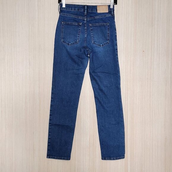 Everlane High Rise Slim Straight Cigarette Jean Blue Denim Button Fly Women's 26 - Picture 4 of 10